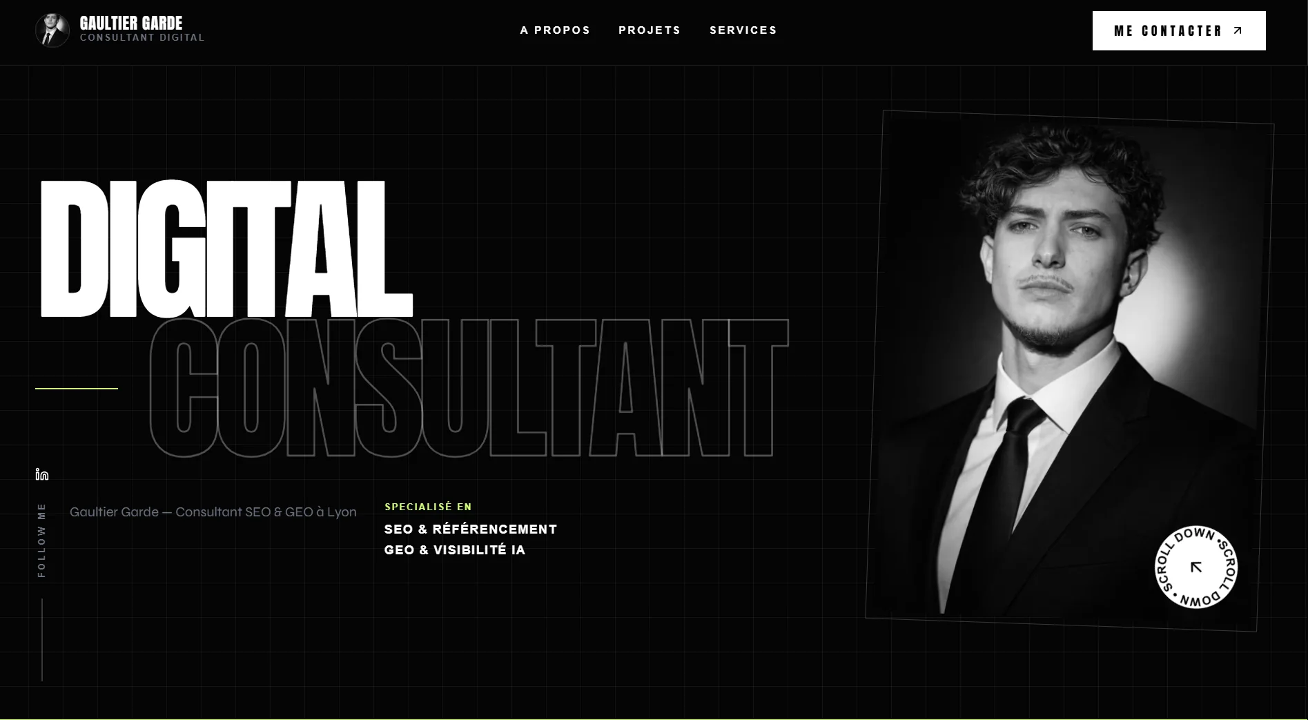 Projet Gaultier Garde — Site vitrine pour un consultant digital en stratégie SEO/GEO