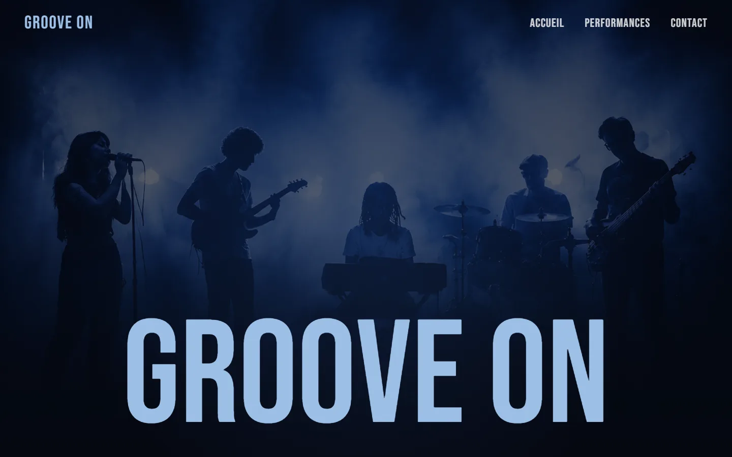Projet Groove On : Site vitrine pour Groove On - Groupe de musique live